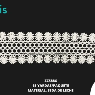GUIPUR SEDA DE LECHE 10 CM ZZ5886 15 YDS/PQT BLANCO