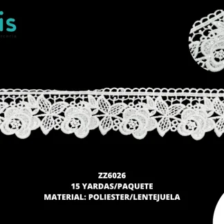 GUIPIUR SEDA DE LECHE CON LENTEJUELA ZZ6026 15 Y/PZ BLANCO