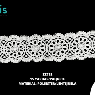 GUIPIUR POLIESTER ZZ792 15 YDS/PQT BLANCO