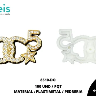REMACHE PLASTICO CHANEL DORADO 19x29mm 8510-DO