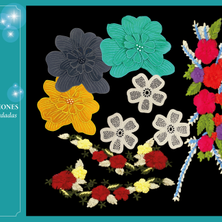 APLICACIONES FLORES BORDADAS