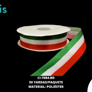 CINTAS LISTON SATIN UNA CARA 3.8 CM CI-7041-BD TRICOLOR MX 50YDS/RLL