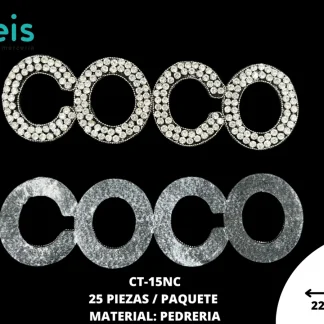 COCO 22 CM CT-15NC 25 PZ/PQT NEGRO+CRISTAL