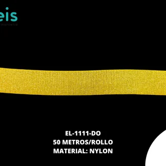 ELASTICO LUREX 2.5CM DORADO ROLLO 50MTS