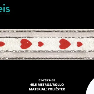 CINTA SATIN TULL CZN PL REF: 5/8 BLANCO 45.5 m/rollo