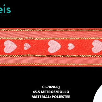 CINTA SATIN TULL CZN DO REF: 5/8 ROJO 45.5 m/rollo