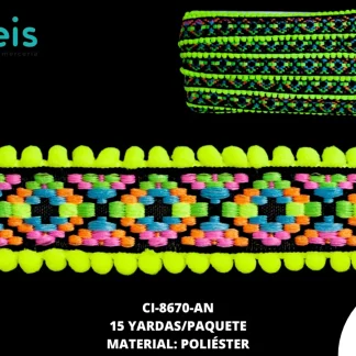 MILLARE GALON POM AMARILLO NEON 15 YARDAS/PAQUETE