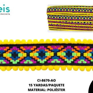 MILLARE GALON POM AMARILLO 15 YARDAS/PAQUETE