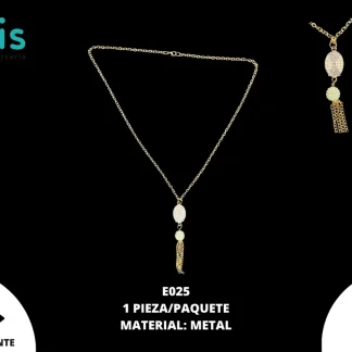 COLLAR METAL DECORADO E025 1 PZ/PQT DORADO