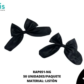 ACCESORIOS MOÑOS LISTON SATINADO RAP051-NG 50 PZ/PQT NEGRO