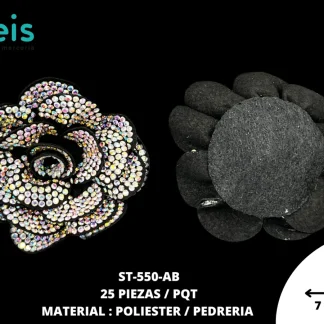 STRASS PLASTICO 6-6.5 CM ST-550-AB 25 PZ/PQT NEGRO/AB
