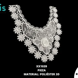 CUELLO POLIESTER BRILLOSO 3D XX1039 25 PZ/PQT BLANCO