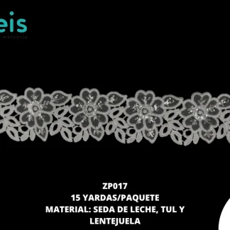 GUIPUR SEDA DE LECHE LENTEJUELA BLANCA ZP017 15 YDS/PQT BLANCO