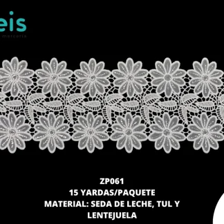 GUIPUR SEDA DE LECHE LENTEJUELA BLANCA ZP061 15 YDS/PQT BLANCO