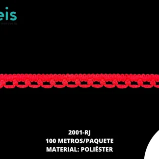 CINTA GALON OREJA RATON 2001-RJ 100 MTS/ROLLO ROJO
