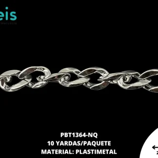 CADENA PLASTICA 24X17MM REF: PBT1364 NIQUEL 10 YARDAS/PAQUETE